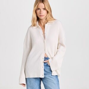 Reformation Oversized Fantino Cashmere Collared Cardigan
